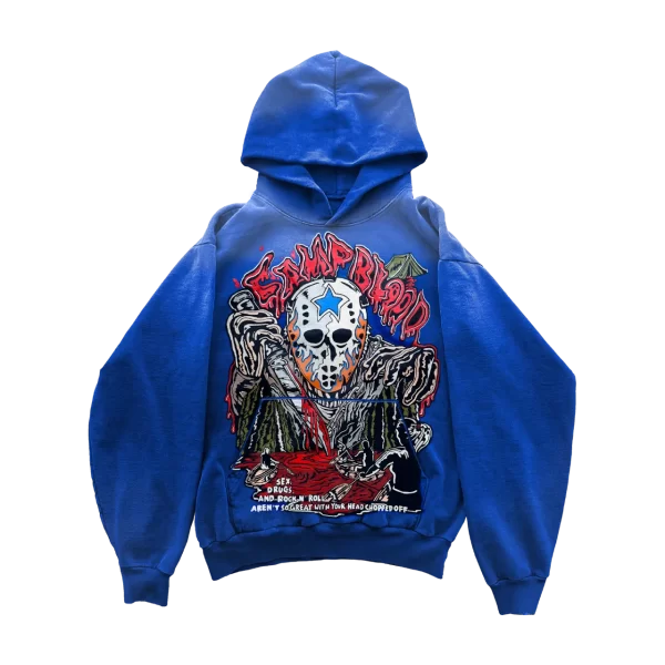 Camp Blood Hoodie – Faded Cobalt Camp Blood Hoodie – Faded Cobalt