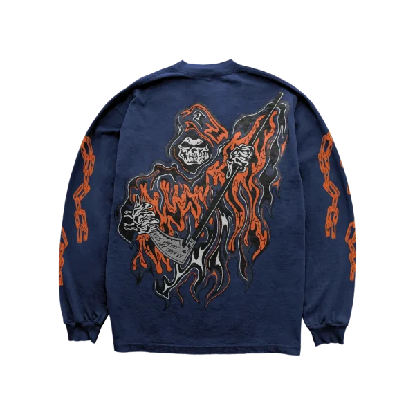 Chain Reaper Long Sleeve T-Shirt – Navy Chain Reaper Long Sleeve T-Shirt – Navy