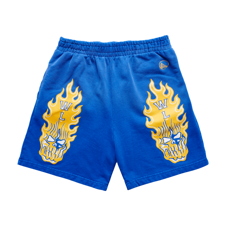 Warren Lotas Golden State Warriors Flaming Skull Shorts Warren Lotas Golden State Warriors Flaming Skull Shorts