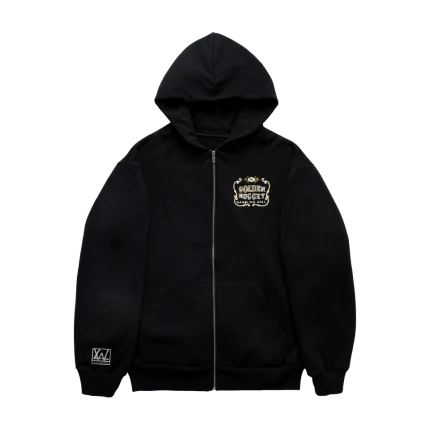 Golden Nugget Zip Up Hoodie - Black