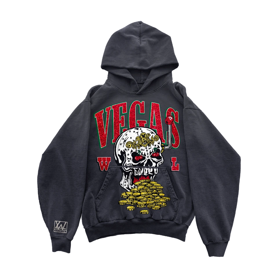 SkullSlotBlingBlingHoodie Skull Slot Bling Bling Hoodie - Vintage Black