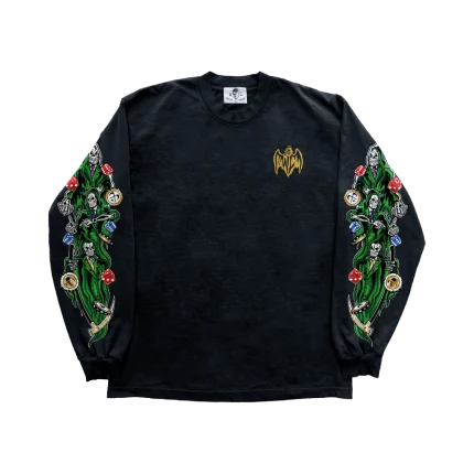Three Reapers Dice and Chips Long Sleeve Shirt - Black
