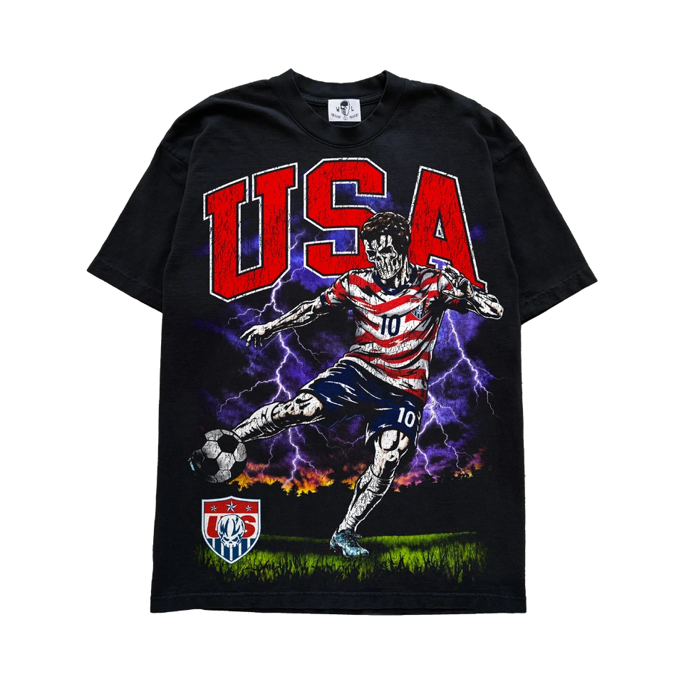 USAShirt-WorldCup Warren Lotas USA World Cup T-Shirt - Black
