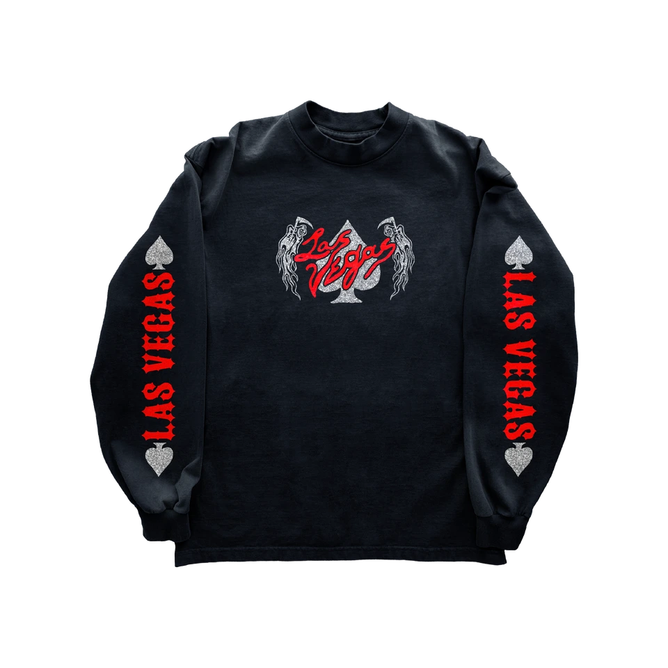 VegasSpadeBlackLongsleeve Warren Lotas Vegas Spade Long Sleeve Shirt - Black