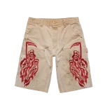Serenity Vintage Carhartt Double Knee Shorts - Tan/Cardinal